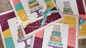 Sneak Peak of the Cards included in the Piece of Cake Stamp of the Month Kit.
