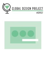 Logo for Global Design Project featuring a globe icon and the hashtag #GDP522, with a light green background and layered shapes.